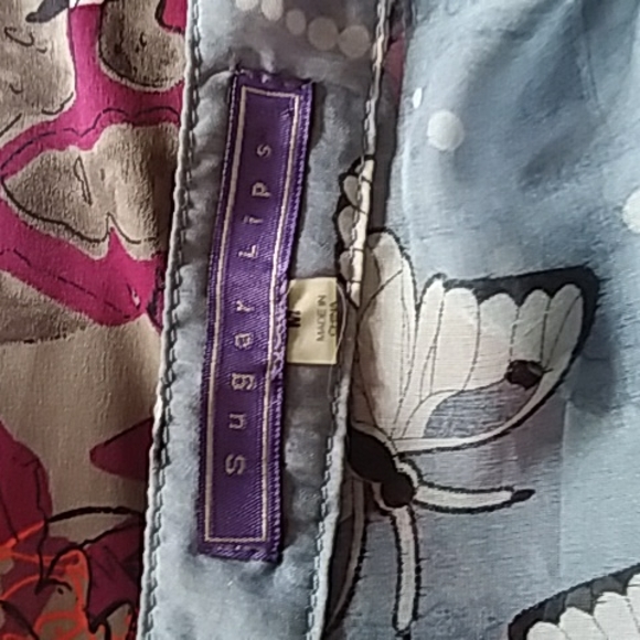 Sugar lips long sleeve butterfly print blouse - Picture 3 of 4